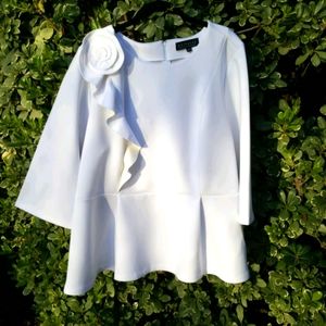 Gorgeous Eloquii Peplum Tunic with Floral Detail